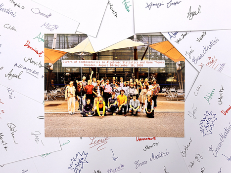 photo of the summer school postcards with the participants' signatures